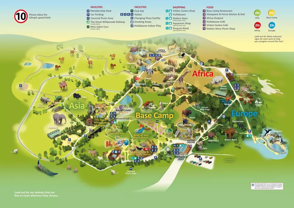 Map Whipsnade Zoo