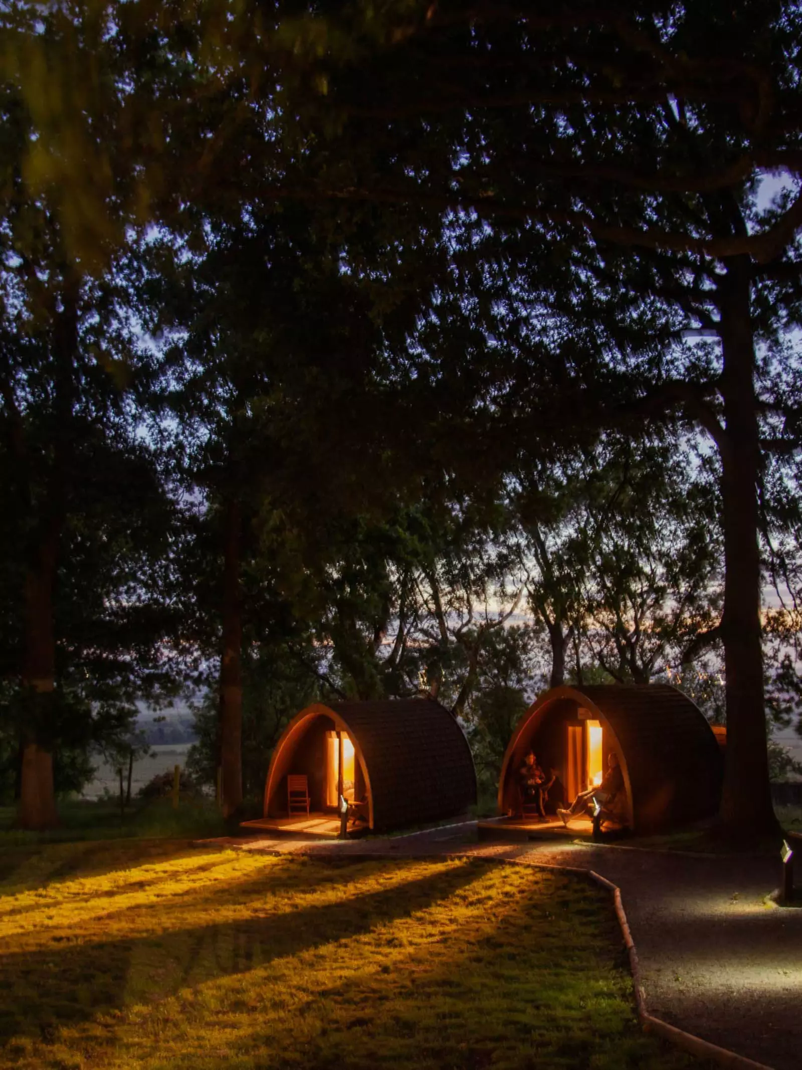 Nighttime at Lookout lodges Whipsnade Zoo