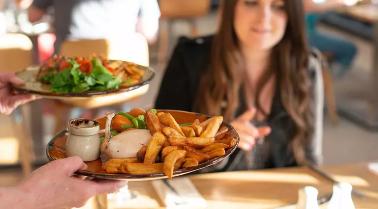 Food at Lookout lodge being served
