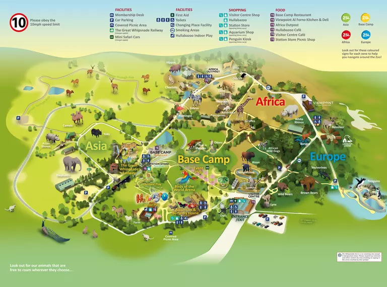 Whipsnade Zoo Map - Spring 2023