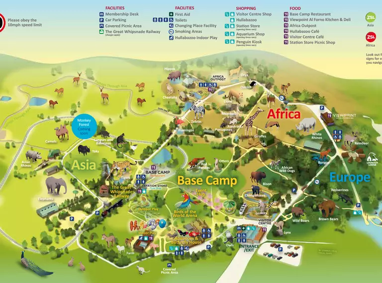 Map of Whipsnade Zoo