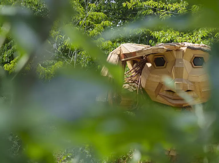 Image of one of the wooden trolls at Whipsnade Zoo