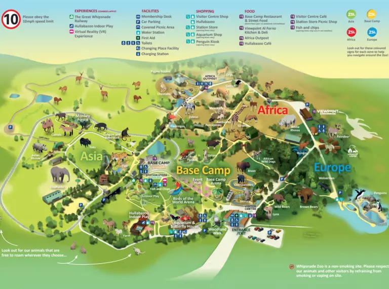 Whipsnade Zoo map summer 2025