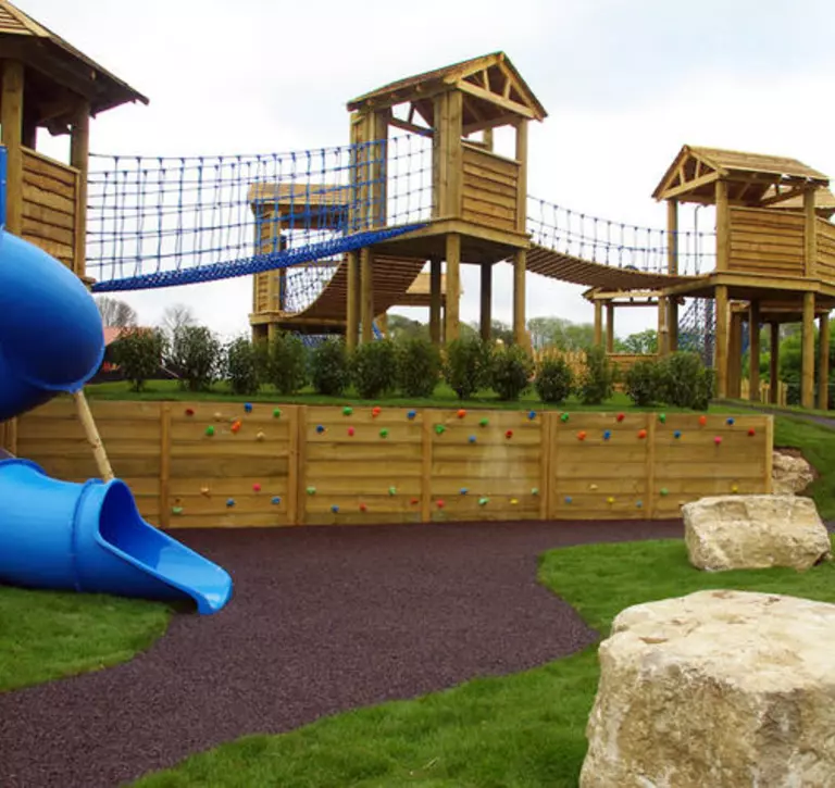 Hullabazoo adventure play park for kids with two slides